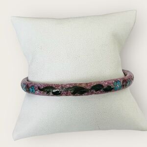 Vintage purple Cloisonne enamel cuff bracelet